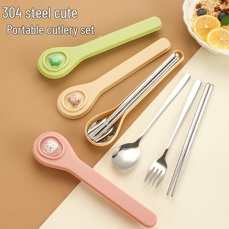 Ru Han Jumping Bear 316 Stainless Steel Portable Cutlery Set