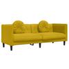 3 Seater Yellow Velvet Sofa with Cushions