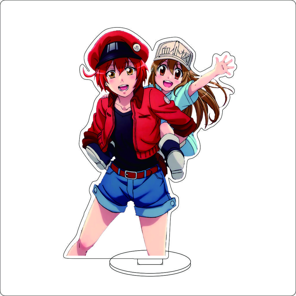 16CM Anime Cells At Work Cosplay Acrylic Stand Ornaments Macrophages Platelet Red Blood Cell Leukocyte Figure Stand Gifts