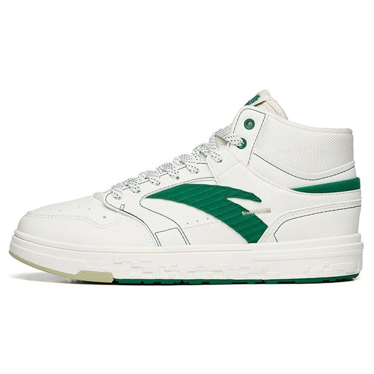 Anta Street Naughty High top Skateboard Shoes Women's White Green 122238065S-1