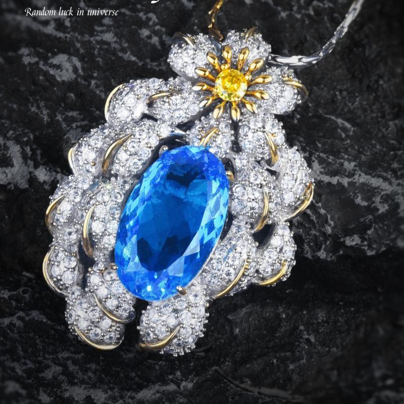 

BELLA BOX Итальянская большая брошь-подвеска цвета голубиной крови, двойное назначение, ожерелье цвета сокровища «морское синее», цвет «бабушкино-зеленое бриллиантовое сокровище» No.1 синий