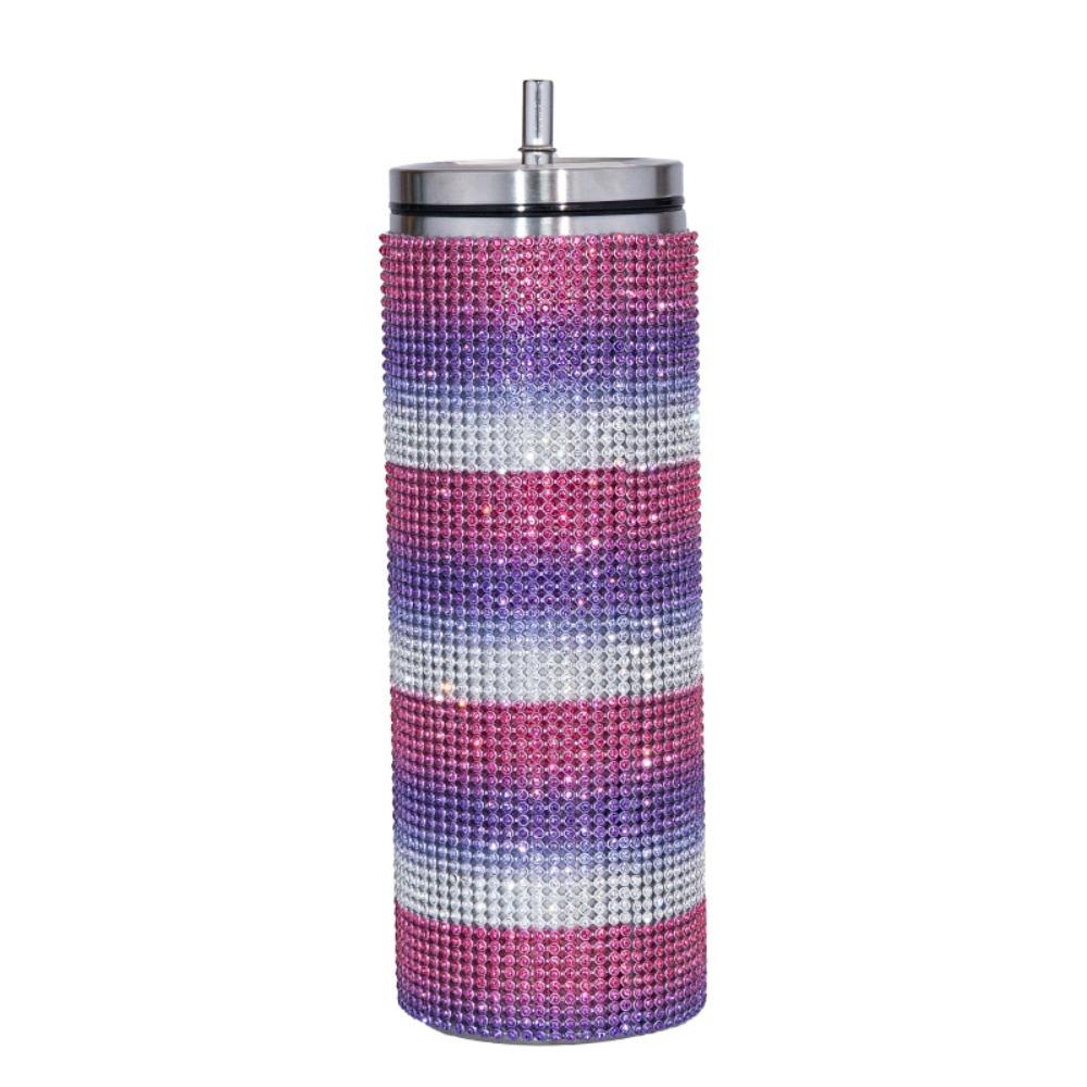 Bling Rhinestone Thermos Bottles Leopard Print Vacuum Flasks  Outdoor Activities