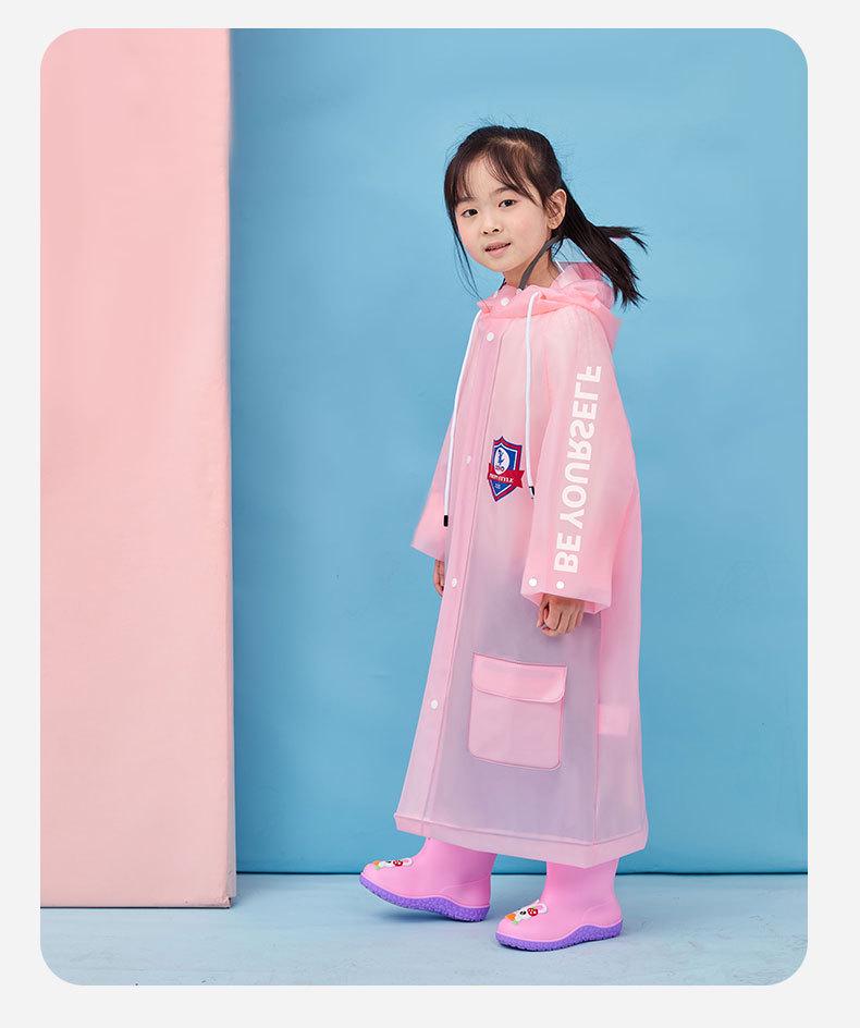 Kids' Academy Style Cartoon Raincoat with Invisible Backpack Feature
