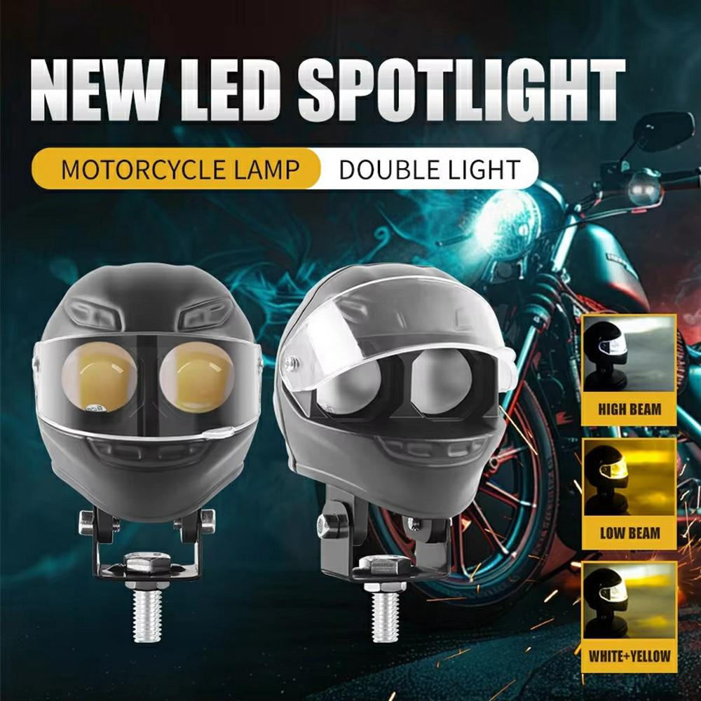 20W Motorcycle LED Headlight Fog Lamp IP68 Waterproof High Low Beam Auxiliary Spotlight for Scooter