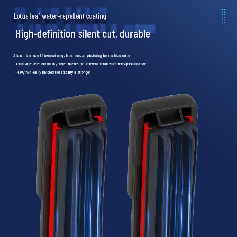 Silent Silicone Wiper Blades: Double 6-Layer Bone-Free Rubber for Front & Rear