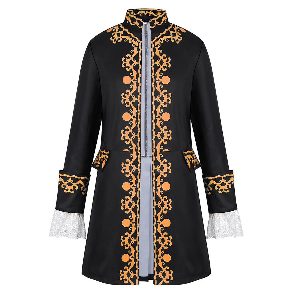 Middle Ages Print Prince Cosplay Costume Coat Halloween Party Performance Stage