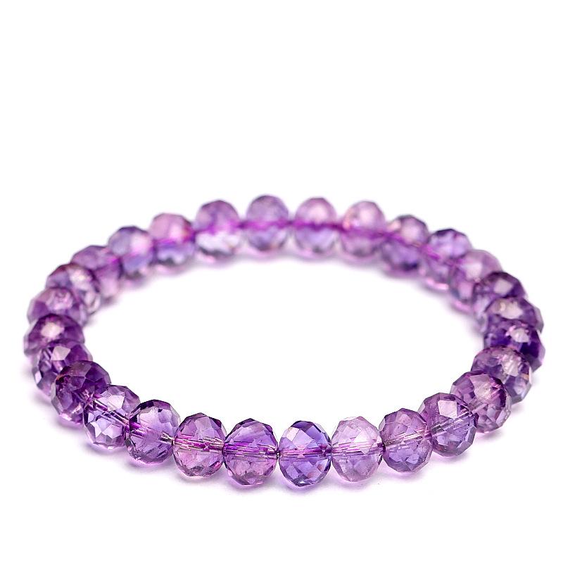 Brazilian Amethyst Faceted Disc Beads Bracelet