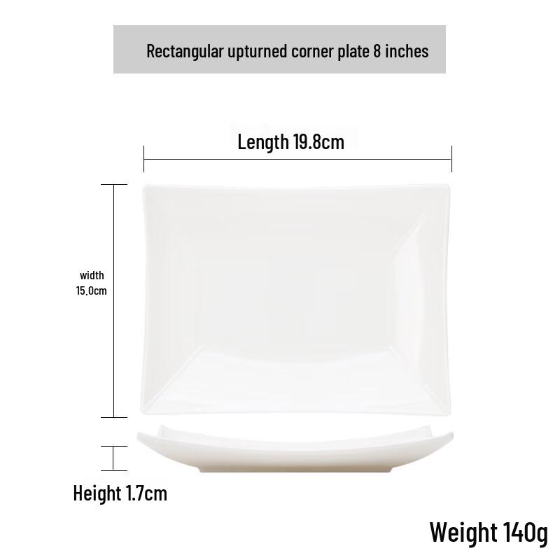 White Melamine Rectangular Serving Plates