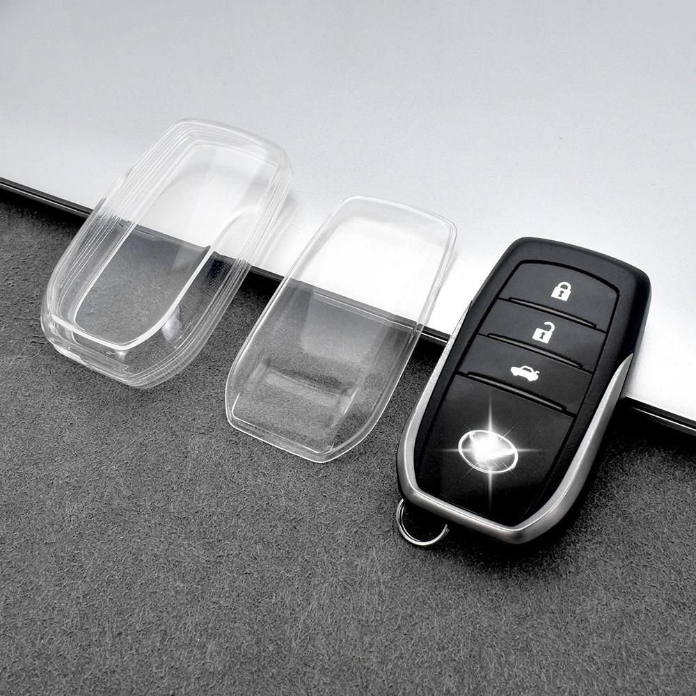 Black Transparent Key Fob Case Cover for Toyota for Sienna for Venza for Hilux Car Key Case Modification Accessories