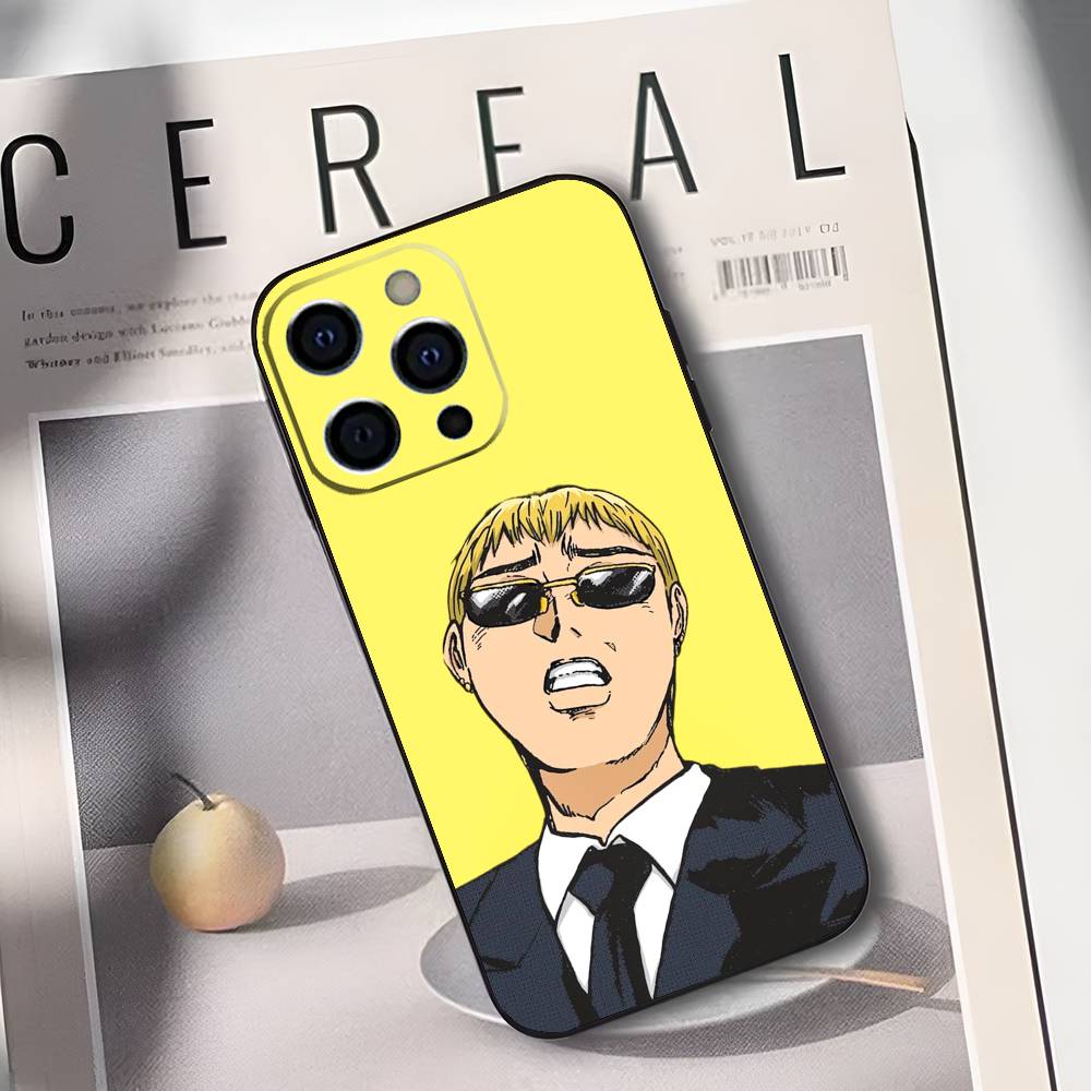 GTO-Onizuka T-Teacher Soft Silicone Phone Case for iPhone 17/16/15/14/13/12/11/Plus/Pro/Max/Plus/XS Black Color