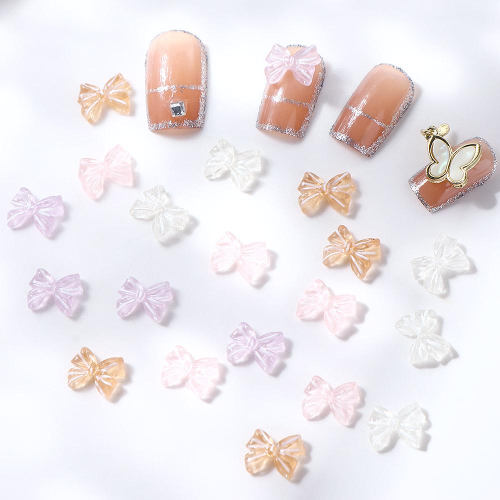 Crystal Nail Jewelry Bowknot Nail Drills Bowknots Nail Rhinestones Bow Nail Art Decoration