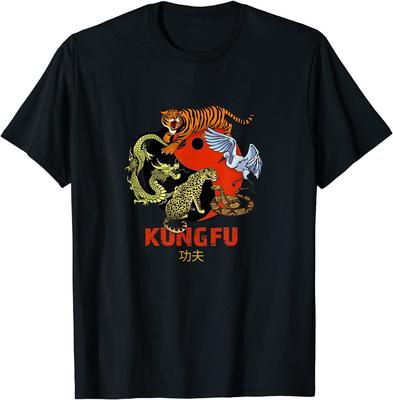 Kung Fu  Five Animals Forms Chinese Martial Arts TShirt S5XL Unisex T-Shirt