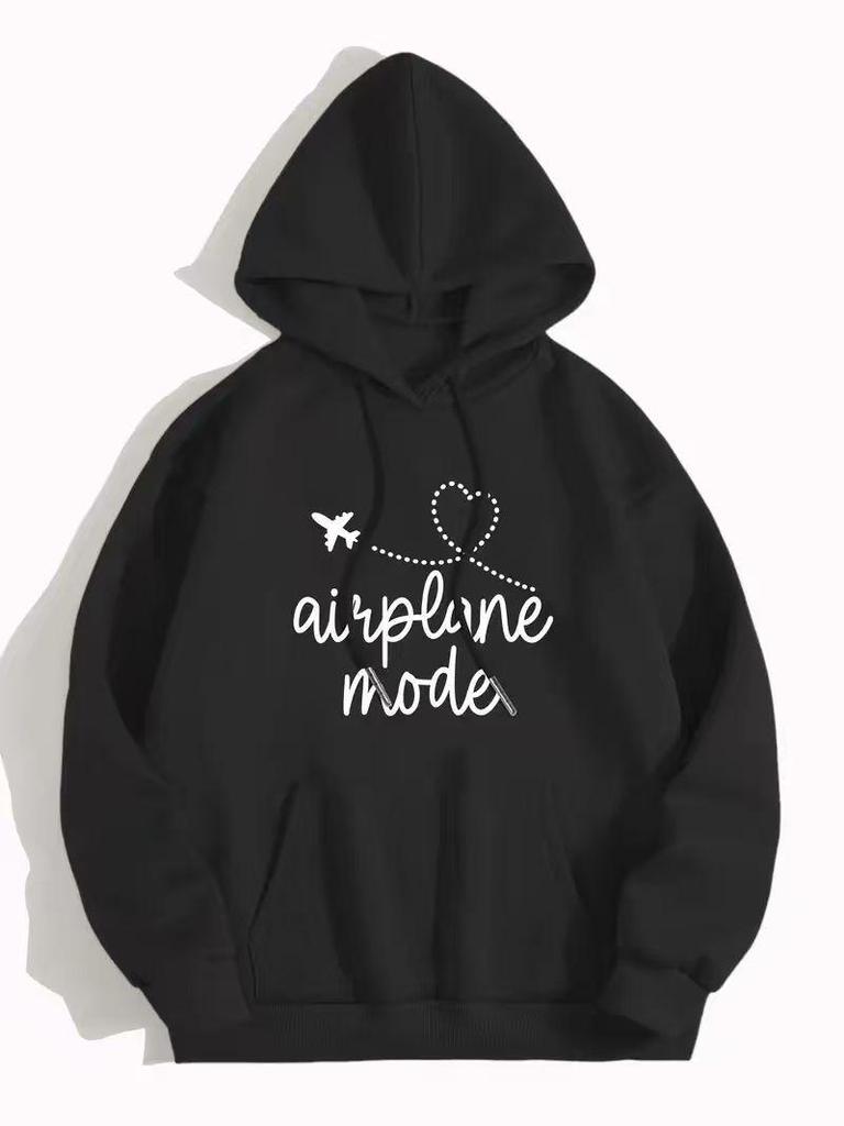 American Style Hooded Sweatshirt: Heart & Letter Pattern, Loose Fit, Long Sleeve, Autumn/Winter 2025 Collection