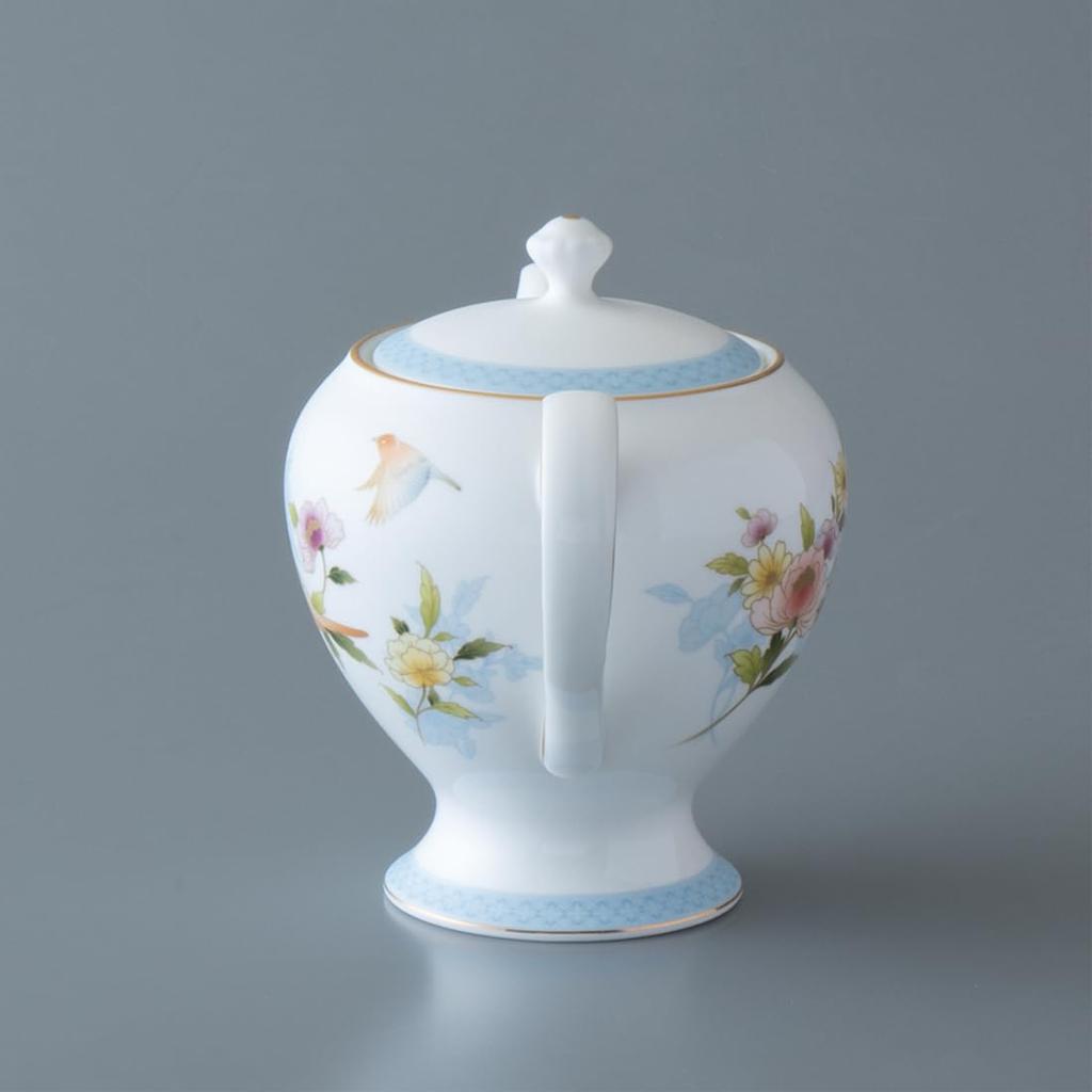 NARUMI Ramage Teapot, 720cc, Blue, Floral Print, Cute and Stylish Ceramic, Gift Boxed, 52468-4717