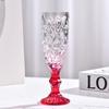 Manufacturer Supplies Wholesale Glass Juice Cups, Machine Press Printed Glass High Footed Cups, Diamond Transparent Red Wine