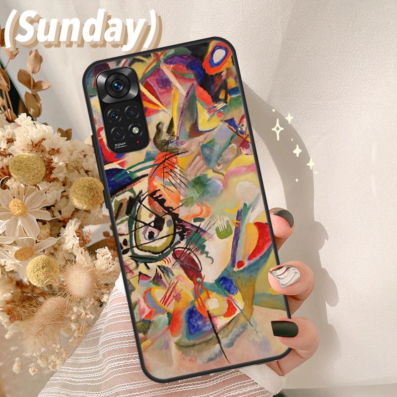 Wassily Kandinsky Abstract Artistic Case For Redmi Note 11 10 8 9 12 Pro Plus Note 12S 11S 10S 9S Cover For Redmi 12C 9C 10C 10A