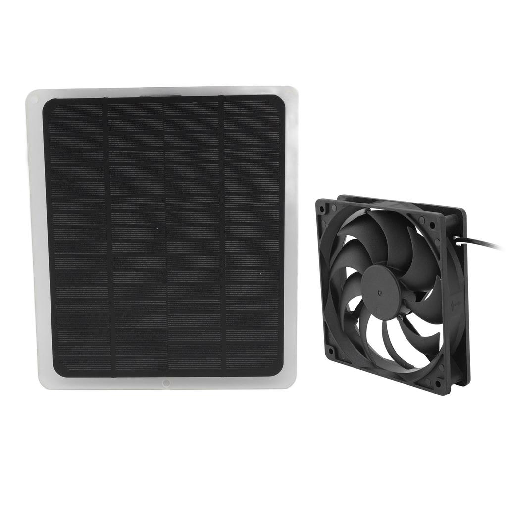 10W Solar Panel Fan Kit Lightweight Solar Charger Panel Fan for Greenhouse Pet House Tree House
