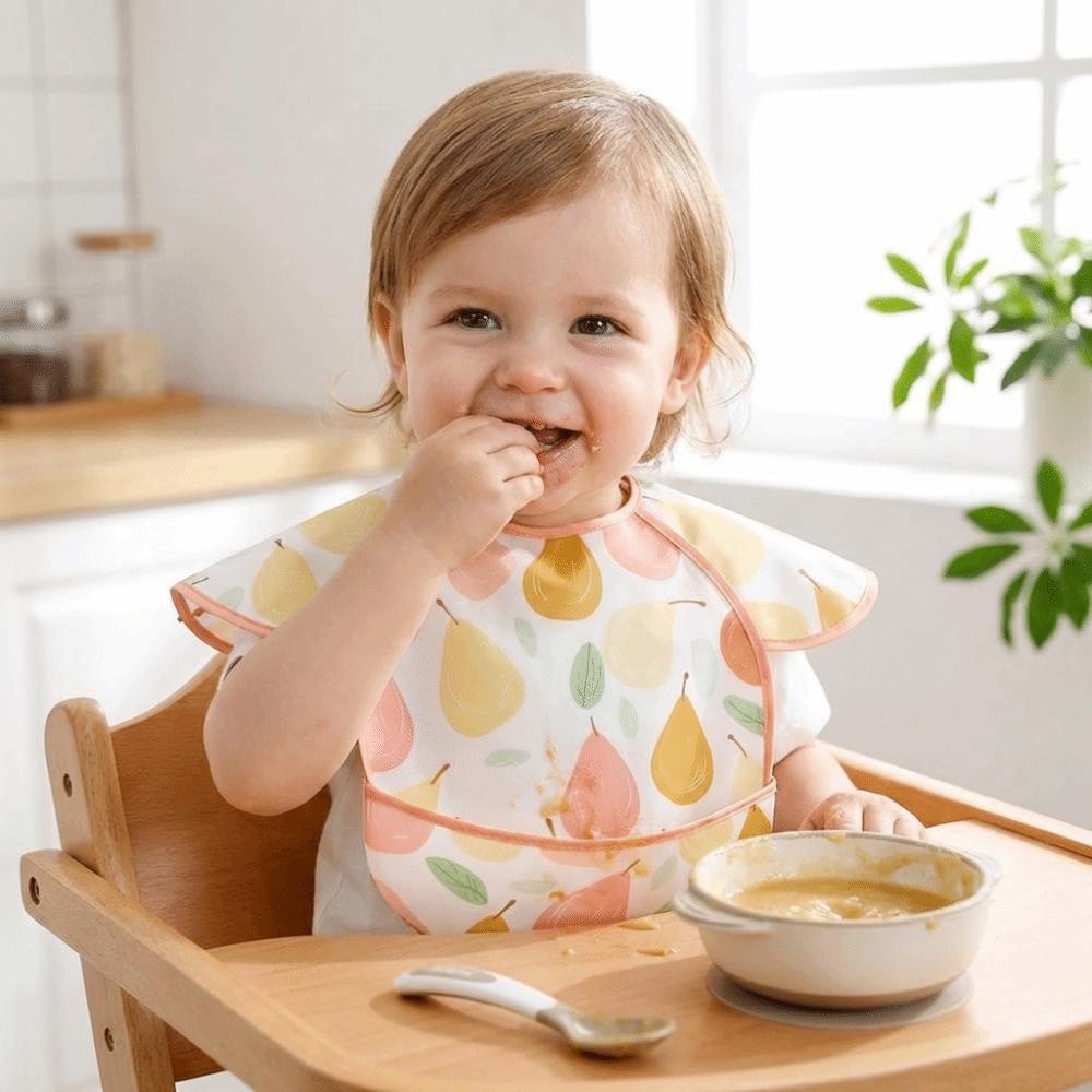 Sleeveless Design Waterproof Baby Bib Oil-resistant Material Full Body Cover Bib  Toddler Feeding