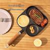 Cast Iron Non-stick Breakfast Pan: 3-in-1 Omelet, Burger Mold, Egg & Dumpling Maker