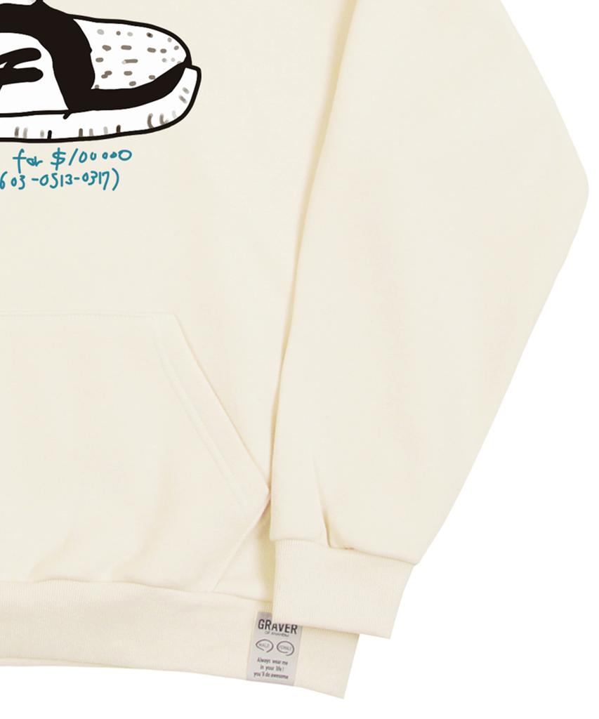 [Unisex] Of Shoes Center Hoodie_Cream/Black Logo