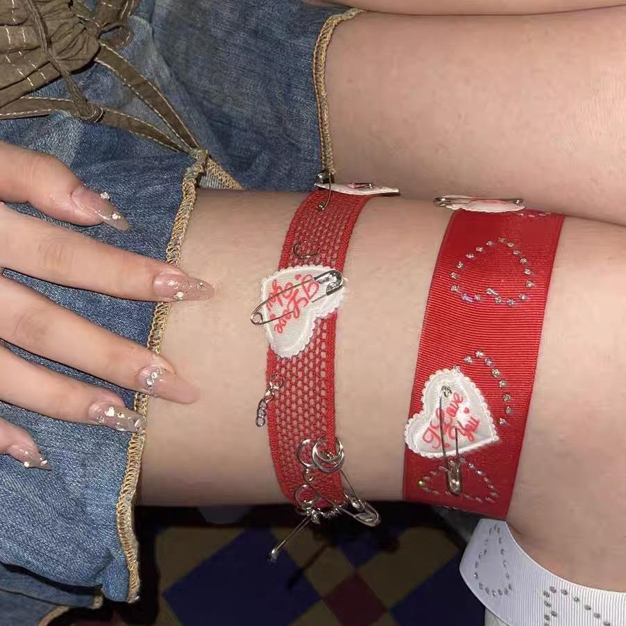 Japanese Soft Girl Peach Heart Choker/Thigh Strap Necklace