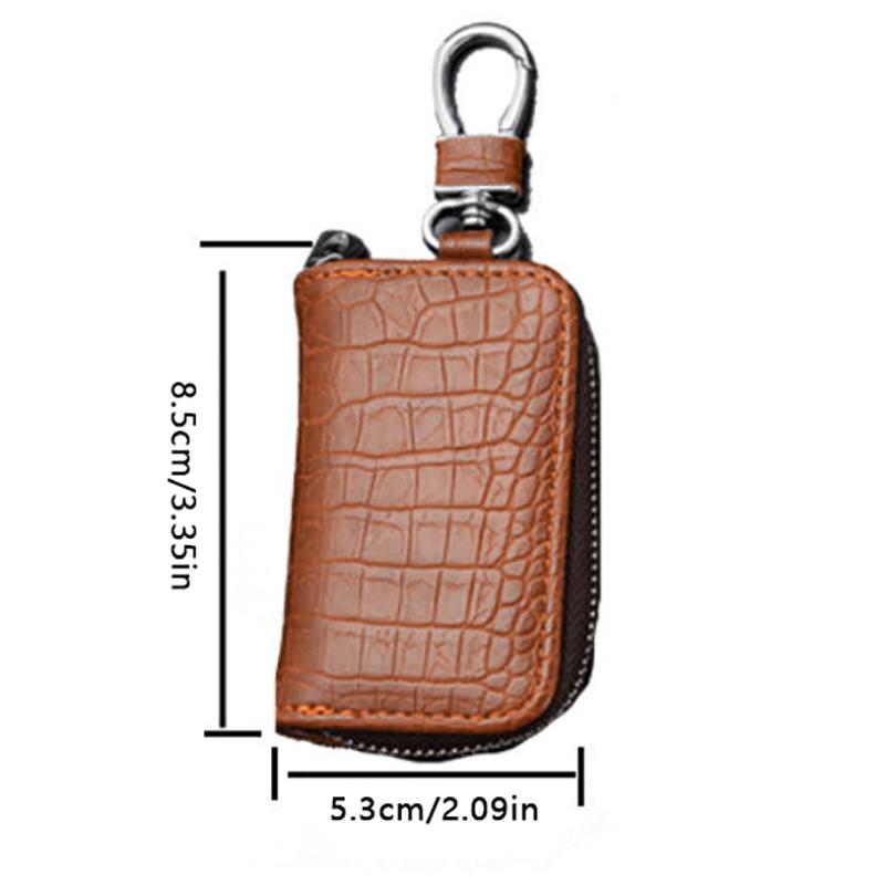 Car Keychain Cover Crocodile Pattern Men'S Keychain Leather Car Key Wallet Butler Key Storage Bag Zipper Key Bag Unisex Pouch