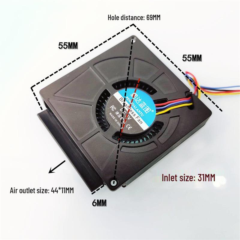 5510 Turbine Blower Fan with 5V/3.3V Hydraulic Bearing and PWM Speed Control for Efficient Heat Dissipation
