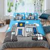 Police Car Duvet Cover Cartoon Set Car Blue Grey Emergency Responder Vehicles Polyester Quilt Cover With Pillowcases King Size