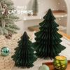 2pcs Trendy 20/30cm Christmas Tree Ornament 3D Paper Party Favers Mini Folding Xmas Tree Desktop Decor Handmade Honeycomb Ball