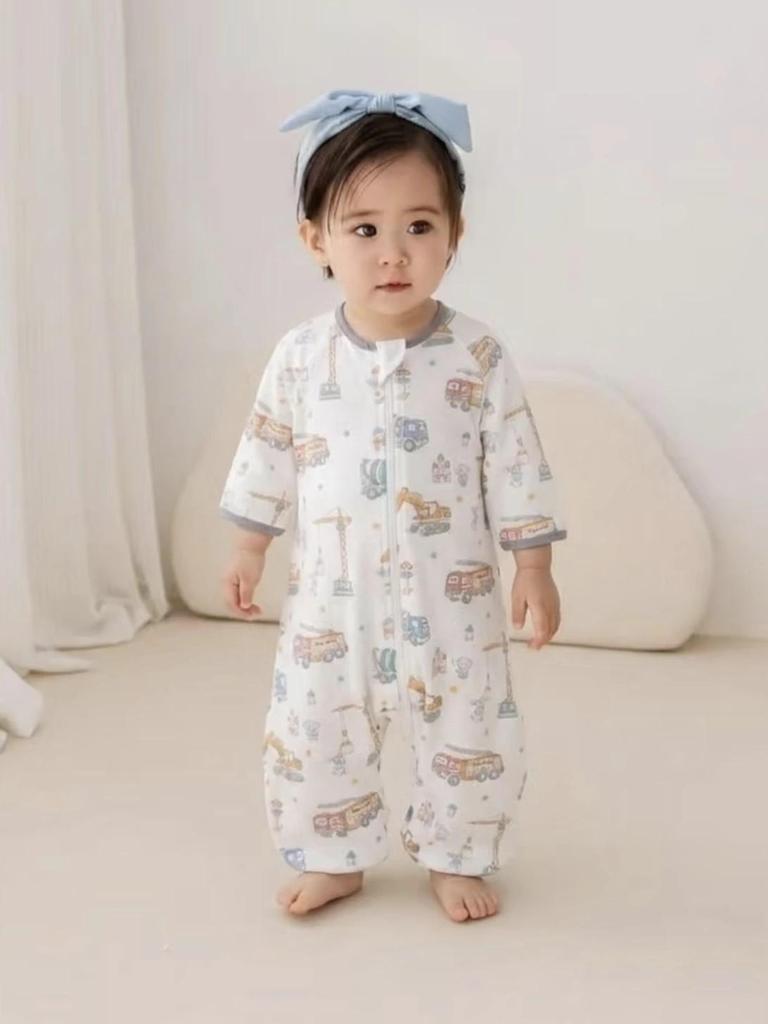 Bamboo Fiber Infant Sleeping Bag - Summer Anti-Kick Gauze Pajamas for Babies