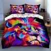 Vibrant Lion Illustration. Bedding Duvet Cover Sets Duvet Covers Pillowcases Gifts (1 * Duvet Cover 2 * Pillowcases, Without Duvet Insert)