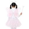 4Pcs/Set Fairy Princess Costume Butterfly Wings Puff Skirt Butterfly Wing Set Tutu Skirt Fairy Wand Fairy Wings