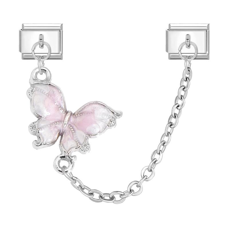 Simple Design Butterfly Star Heart Tassel Chain Pendant Italian Charm Links Fit 9MM Stainless Steel Bracelet DIY Making Jewelry