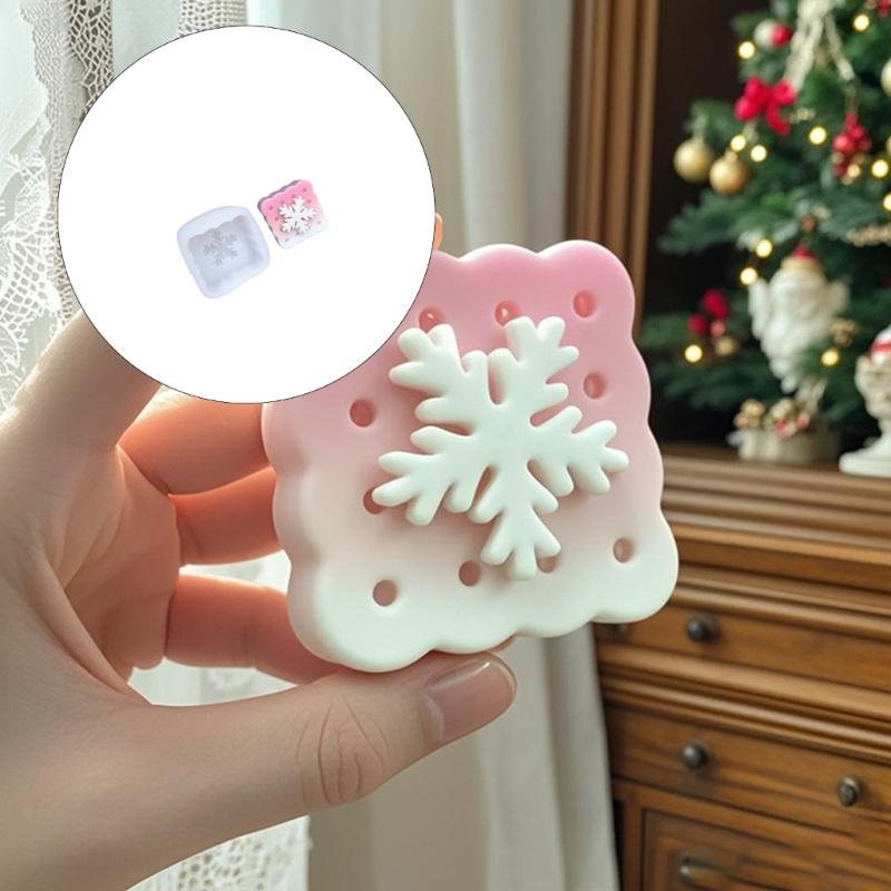 Snowflake Embossed Silicone Molds Multipurpose Silicone Mould For Handmade Candle Soap Chocolate Holiday Decoration