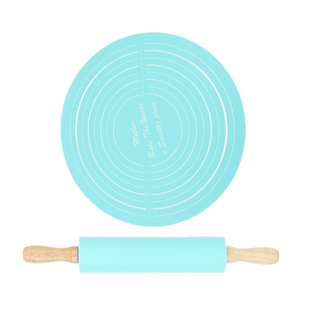Rolling Pin Pastry Baking Mat Large Silicone Rolling Pin Kneading Pad Baking Tool for Kitchen