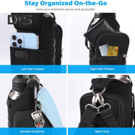 Borsa Magnetica per Bottiglia d'Acqua per Palestra Borsa per Bollitore con Scomparto Bifacciale Cinghia Regolabile Borsa a Tracolla per Articoli da Fitness
