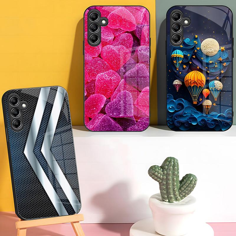 For Samsung Galaxy A56 Case SM-A566B Fashion Painted Cover Tempered Glass Case For Samsung A16 A26 A36 Galaxy A56 5G Shell Coque