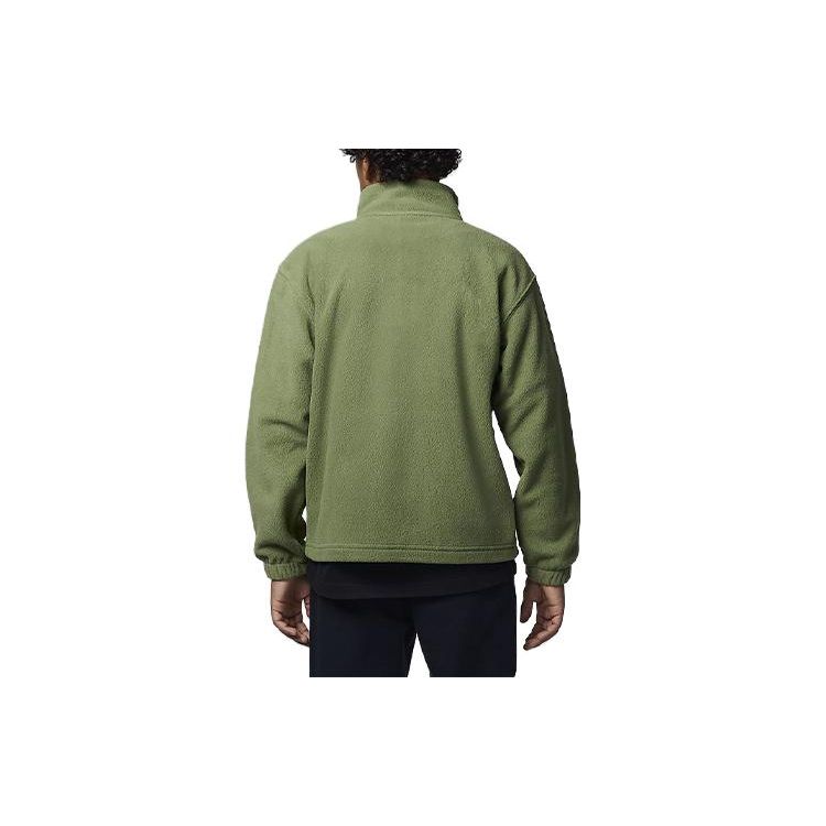 Jordan MJ Essentials Solid Color Stand Collar Half-Zip Fleece Casual Sweatshirt Kids Tops Green FZ1806-365