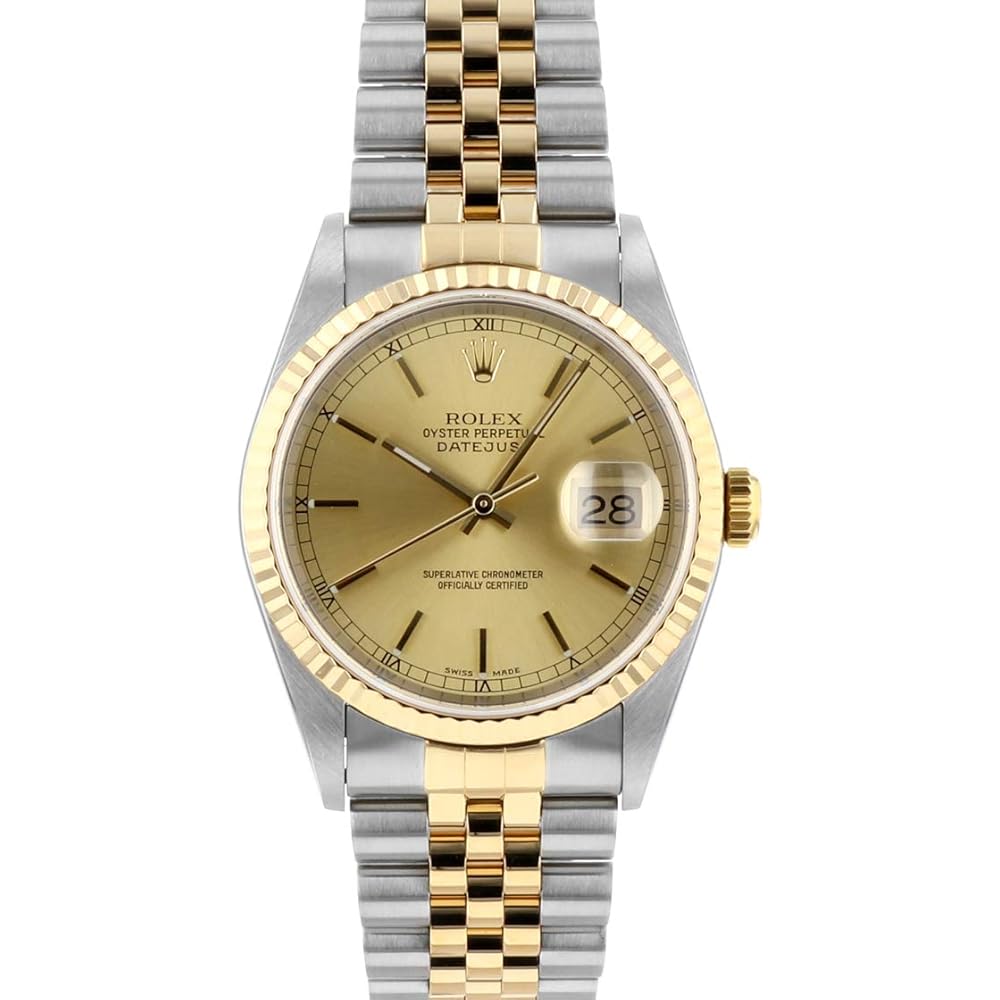Rolex Datejust 16233 Men s Automatic Watch SS/YG Combination Champagne Dial Pre-Owned