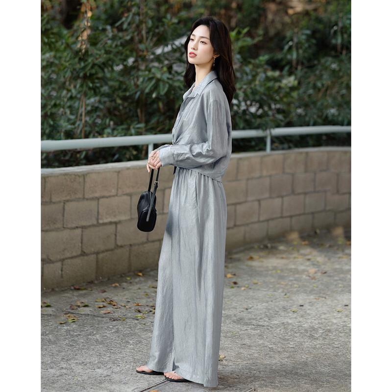 Demana Silky Pleated Acetate Two-Piece Set