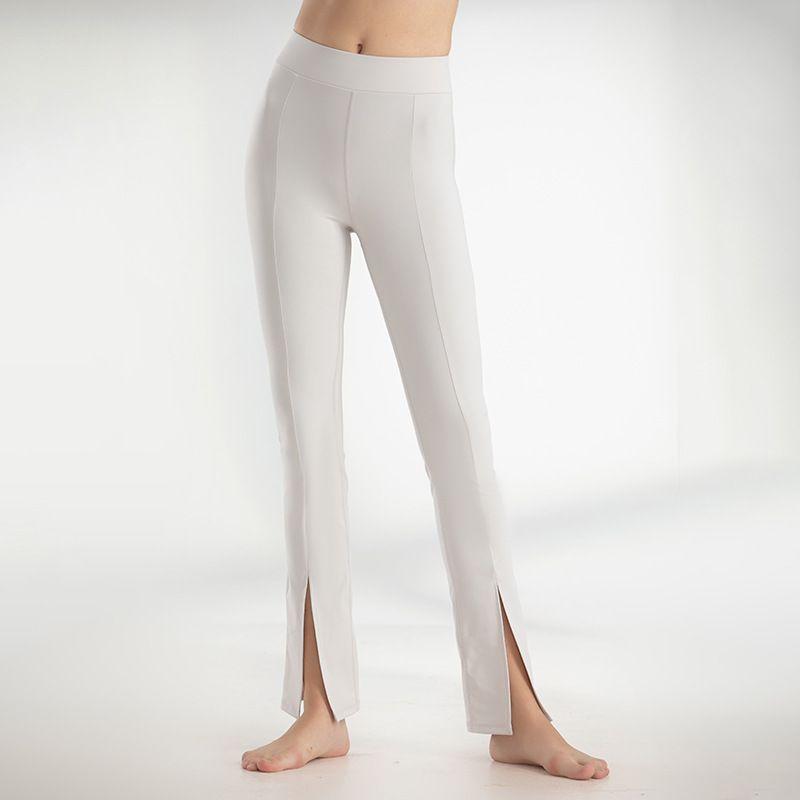 

Buttock Lifting Nude Feel Yoga Trousers Fitness Casual Dance Wide Leg Slightly Flared Sports Outer Wear Split Personality Casual Pants Gray S