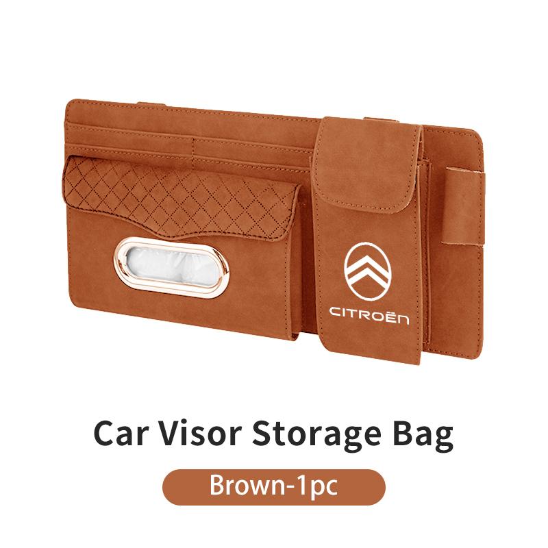 Car Sun Visor Tissue Glasses Card Ticket Pouch Storage Organizer For Citroen C4 C3 C5 C1 C2 C6 C4L DS3 DS4 Berlingo Picasso