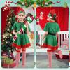 Santa Claus Kids Christmas Santa Kids Santa Spirit Cute Green Santa Halloween Sizes Set Elf Christmas Polka Dot 1 Red Hand 1 Green Hand [Tumao]