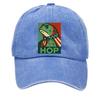 Men's Washed Cotton Baseball Cap With Printed Distressed Soft Top Denim Hat, Vintage Hat