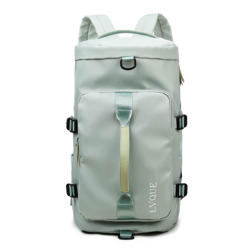 

Fitness bag women s sports backpack multi-functional shoe position large capacity waterproof short-distance portable travel bag зелений