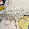 Women's Corduroy Backpack Large Capacity Bow Student Schoolbag