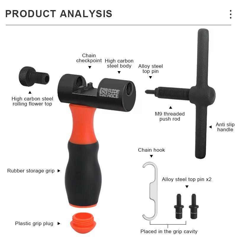 RIDERACE Fahrradkettenstift-Entferner MTB-Fahrrad-Verbindungsbrecher-Splitter-Reparaturwerkzeug für Rennrad-Kettenextraktor-Schneidgerät