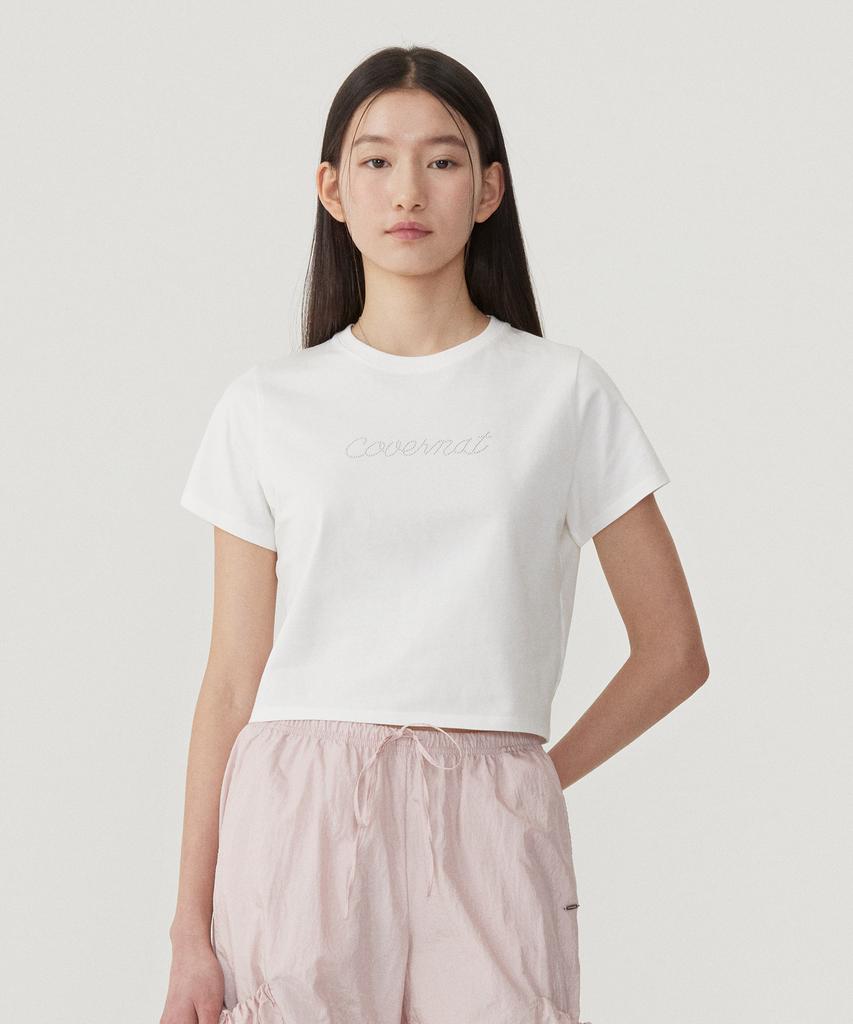 COVERNAT WOMAN Hotfix Logo T-Shirt White