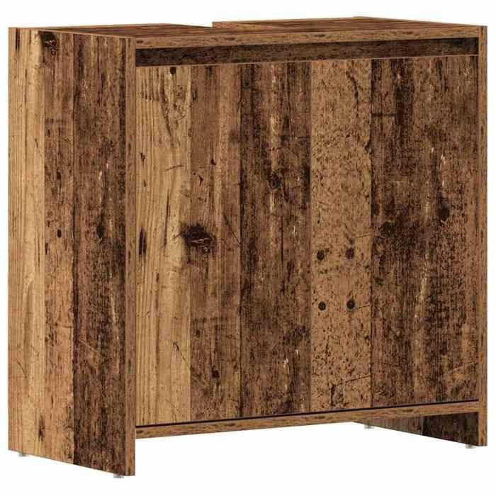 VidaXL Armoire lavabo de salle de bain vieux bois 60x33x60 cm 861145