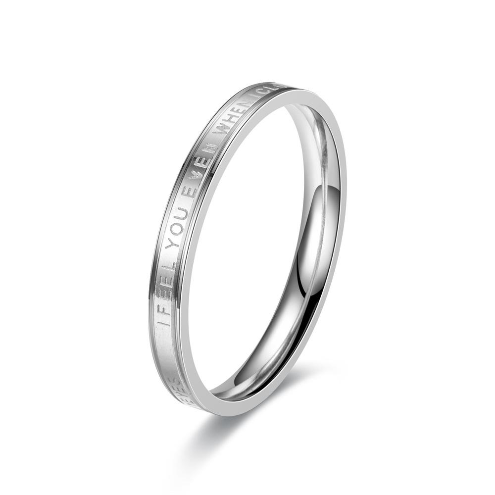 Simple Love Letter Ring - Stainless Steel Couple Ring 5